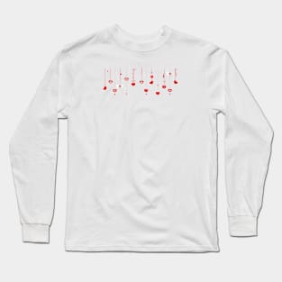 Hanging border design hearts Long Sleeve T-Shirt